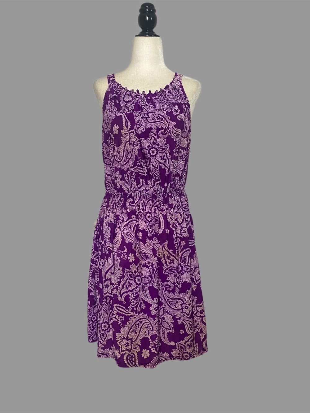 ❤️M❤️ Purple Paisley Sleeveless Sundress Adjustable